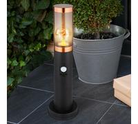 Lampadaire lampadaire éclairage extérieur cuivre fumé extérieur avec détecteur de mouvement lampadaire de jardin, plastique inox, 1x E27, DxH 7,6x45 cm