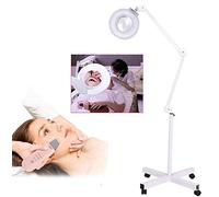 Lampe de sol grossissante, lampe à loupe sur pied stable réglable en verre LED, 16x loupe roulante roues lumière froide pour salon et usage domestique (couleur : A)