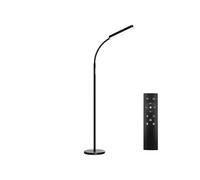 tectake® Lampadaire sur pied salon LED chambre Lampe sur pied dimmable 5 Modes avec tête fléxible, Luminaire moderne pour salon, bureau, chambre enfants, lit, chambre, Lampe de chevet LED - Noir