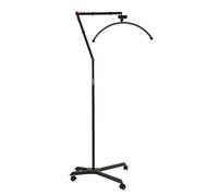 Lampe de sol LED demi-lune pour extension de cils 36 W 2800 lm IRC > 90 réglable en hauteur rotatif à 360 ° Luminosité 0-100 % lumière chaude/froide avec télécommande Support de téléphone portable