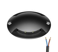 ledscom.de Lampe de sol LED, marquage de chemin RUNDA pour l'extérieur, IP67, 2 flammes, anthracite, ronde, 70mm Ø, blanc chaud