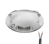 ledscom.de Lampe de sol LED, marquage de chemin RUNDA pour l'extérieur, IP67, 4-flamme, aluminium, rond, 70mm Ø, blanc froid