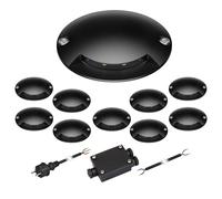 Lampe de sol LED RUNDA pour l'extérieur IP67 1-flamme noire ronde 70mm Ø blanc