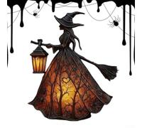 Lampe de sorcière d'Halloween, lampe LED chapeau de sorcière, lampe LED gothique tachée, décorations d'Halloween avec une lueur mystique