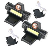 Lampe de soudage, 2 Ensembles de Lampe Casque soudage avec Double éclairage - USB rotative avec Base magnétique et Pince - Casque