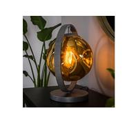 Lampe de table 35x25x39 cm en verre doré et métal avec ampoule - AMP