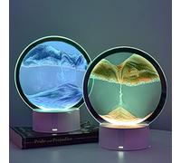 Lampe de Table 3D avec Peinture de Sable Mouvant, Lumière Vibrante à 7 Couleurs, pour Chambre à Coucher, Chambre D'hôtel, Décoration de la Maison, Matière Plastique et Verre (Or et Jade)