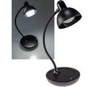 Lampe de table 3x pile AA 25cm col de cygne dimmable lampe de lecture LED blanc chaud 3000k noir