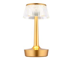 Lampe de table à accu cristal Lampe de table CCT dimmable Lampe de chevet Touchdimmer, couleur laiton, LED 0,7W 84Lm blanc chaud, DxH 12x23 cm