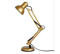 Lampe De Table À Bras Oscillants À LED - Porte-Bulbe À Vis E27, Lumière De Concepteur, D'étude, De Lecture, De Travail, De Bureau, De Chevet - D'or