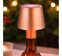 Lampe De Table À Douille Flacon RGB LED Tactile Avec Batterie USB Or H 14 Cm