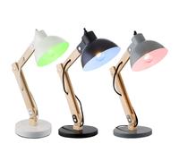 Lampe de table à intensité variable avec télécommande Lampe de table LED Lampe de bureau réglable, métal bois, changement de couleur RGB, 8,5W 806lm blanc chaud, LxH 32 x 45 cm Weiß