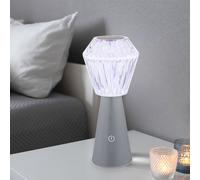 Lampe de table à LED cristal Rehausse bouteille Lampe décorative Changement de couleur Lampe de table tactile, batterie USB, fonction mémoire, RGBW 0,6W 15Lm Silber