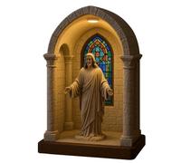 Lampe de table à LED Vierge Marie faite à la main, statue de la Vierge Marie Veilleuse élégante Décoration de table Lampe sacrée, Vir Catholique