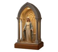 Lampe de table à LED Vierge Marie faite à la main - Statue de la Vierge Marie - Veilleuse Vir - Décoration sacrée et élégante - Table catholique