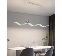 Lampe de table à manger moderne Lampe à suspension LED à intensité variable, Lampe à suspension avec télécommande Lampe à suspension Design linéaire, Lustre réglable en hauteur pour cuisine, salle à