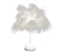 Lampe de table à plumes pour lecture - Pour chambre à coucher, salon, chambre à coucher, décoration de mariage - Guirlande lumineuse LED