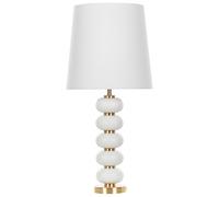 Beliani Lampe de Table à Poser Blanc et Doré Design Glamour avec Pied Décoratif Frio