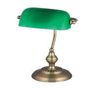 Lampe de table à poser en métal avec abat-jour en verre vert IP20 E27