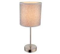 Lampe de table abat-jour gris Lampe de chevet 35 cm de haut Lampe de table argent moderne, textile, 1x E14, DxH 15x35 cm