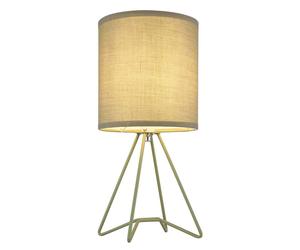 Lampe de table Abat-jour textile Lampe de chevet vert pâle Lampe d'appoint Moderne, métal, douille E14, DxH 16x34,5 cm