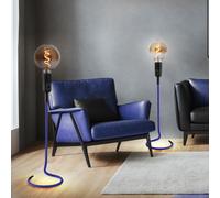 Lampe de Table Accumulateur Luminaire Bleu Rétro Câble Design H 46,5 CM 2x