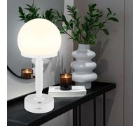 Lampe de table champignon blanc Lampe de table Touchdimmer Batterie Lampe d'appoint champignon, USB-C, LED 1W 60Lm blanc chaud, DxH 14x29,5 cm