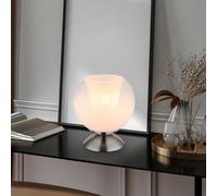 Lampe de Table Accumulateur Luminaire Chevet Chromé Opale Boule Verre Cristaux