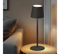 Lampe de Table Accumulateur Luminaire Chevet Noir LED Graduant Batterie USB