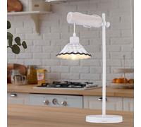 Lampe de Table Accumulateur Luminaire Chevet Réglable en Hauteur Bois Blanc