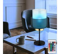 Lampe de Table Accumulateur Luminaire Chevet RGB LED Télécommande Grille Verre