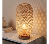 Lampe de Table Accumulateur Luminaire Lampadaire Bambou Osier Nature Boho 1x E27