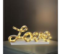 Lampe de table lampe de salon lampe de chambre lampe de chevet lampe d'appoint, métal MDF corde de chanvre blanc naturel, minuterie à piles, 35x LED 2500K blanc chaud, L 45 cm