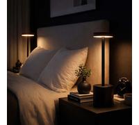 Lampe de table Lampe de salon Lampe de lecture Lampe de bureau Lampe d'appoint, métal plastique noir, variateur tactile CCT, LED 1,2W 138Lm 2700K 4500K 6000K, H 34 cm, 2 pièces