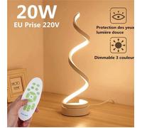 Lampe de table avec télécommande - TEMPSA - Spirale - 20W - Blanc - Contemporain