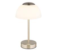 Lampe de table avec variateur tactile LED lampe de chevet à batterie lampe de table lampe de salon, métal nickel verre mat opale, 2,5W 150lm blanc chaudblanc froid, DxH 15x28 cm