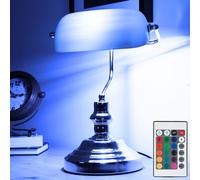 Lampe de Table Banquiers Lecture Dimmable Télécommande Verre Vert LED RGB