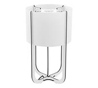 Lampe de table bois blanc lampe de chevet abat-jour textile lampe d'appoint lampe de table, MDF, LED 1,27W 110Lm 6500K, DxH 15x25 cm