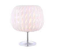 Lampe de table boule design chrome blanc 30 cm salon chambre