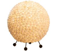 Lampe de table boule lampe de table métal blanc aspect coquillage 25 cm salon salle à manger chambre