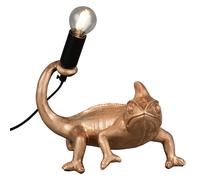 Lampe de table caméléon doré Lampe d'appoint Rétro Figure animale Lampe de table dorée, interrupteur à fil, douille E14, LxlxH 14x24,5x22 cm