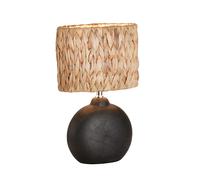 Lampe de table céramique noire jacinthe d'eau Lampe de chevet lampe d'appoint, couleur naturelle, 1x E14, LxH 23 x 38,5 cm