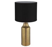 Lampe de table céramique or Lampe d'appoint abat-jour textile noir Lampe de table salon Moderne, douille E27, DxH 30,5x61 cm