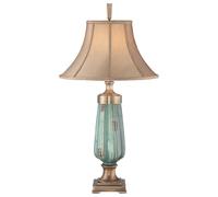 Lampe de Table Céramique Vert Beige H:86cm Vintage Lampadaire Salon