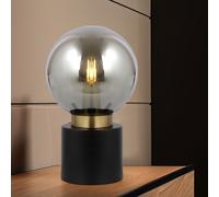 Lampe de Table Chambre à Coucher Éclairage Lecture Noir Laiton Boule de Verre