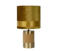 Lampe De Table Chambre À Coucher En Tissu Avec Abat-Jour Jaune 32 CM E14 Vintage