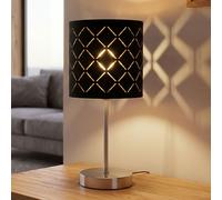 Lampe de table design chambre spot interrupteur motif textile lampe latérale or