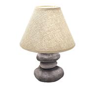 Lampe de table, chambre à coucher, lampe d'appoint, marron, liseuse, lampe de bureau, aspect pierre, textile, gris céramique, 1x E14, DxH 25x33,5 cm