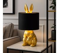 Lampe de Table Chambre à Coucher Lapin Or Velours 1 Flammes H 41 CM