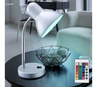 Lampe de Table Chambre à Coucher Télécommande Chrome RGB LED H 33 CM